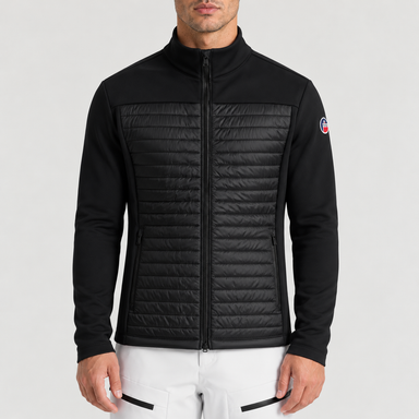 Fusalp men's Aspon II Midlayer in Black, front view on model.