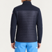 Fusalp men's Aspon II Midlayer in Navy, back view on model.
