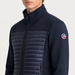 Fusalp men's Aspon II Midlayer in Navy, close-up of fabric and design.