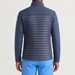Fusalp men's Aspon II Midlayer in Sea Blue, back view on model.