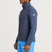 Fusalp men's Aspon II Midlayer in Sea Blue, side view on model.