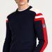 Fusalp men's Astion Sweater in Marin, close-up of fabric and design.