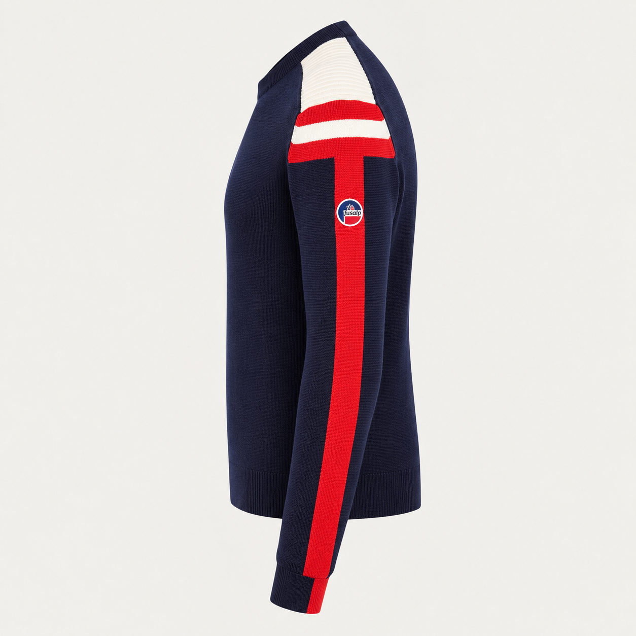 Fusalp men's Astion Sweater in Marin, side product view.