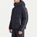 Fusalp men's Atila Graphic Ski Jacket in Navy, side view on model.