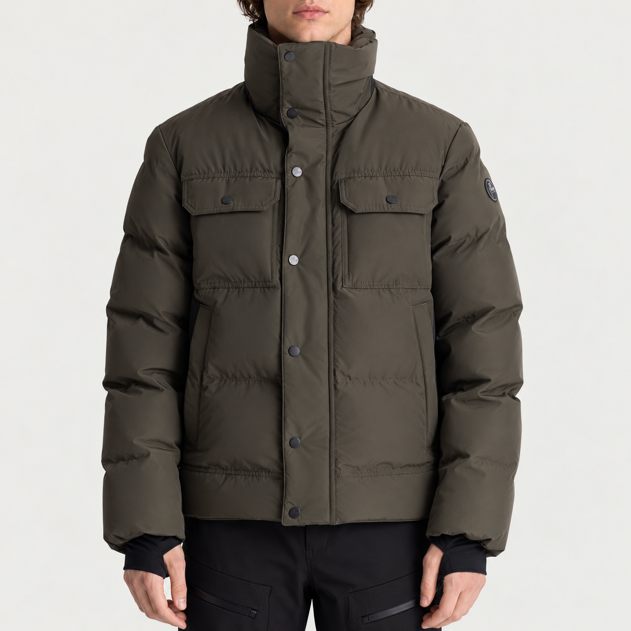 Fusalp men's Carlo Ski Jacket in Grove/Black, front view on model.