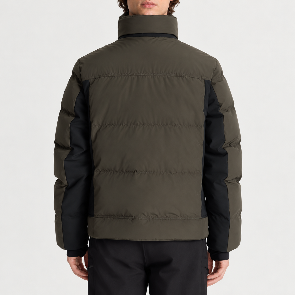 Fusalp men's Carlo Ski Jacket in Grove/Black, back view on model.