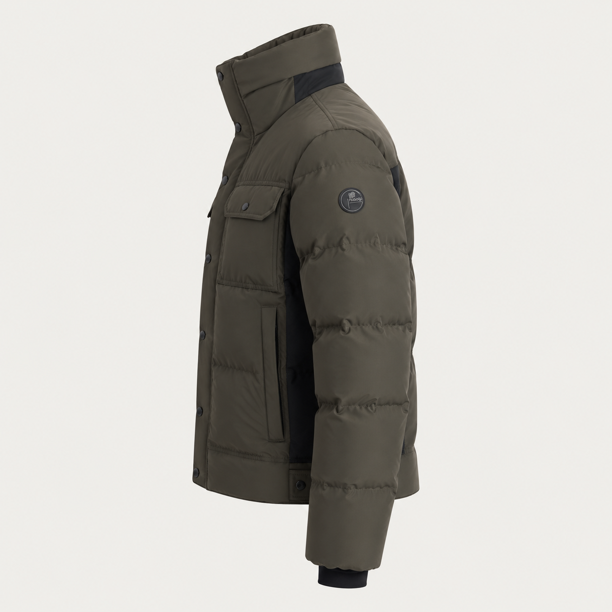 Fusalp men's Carlo Ski Jacket in Grove/Black, side product view.