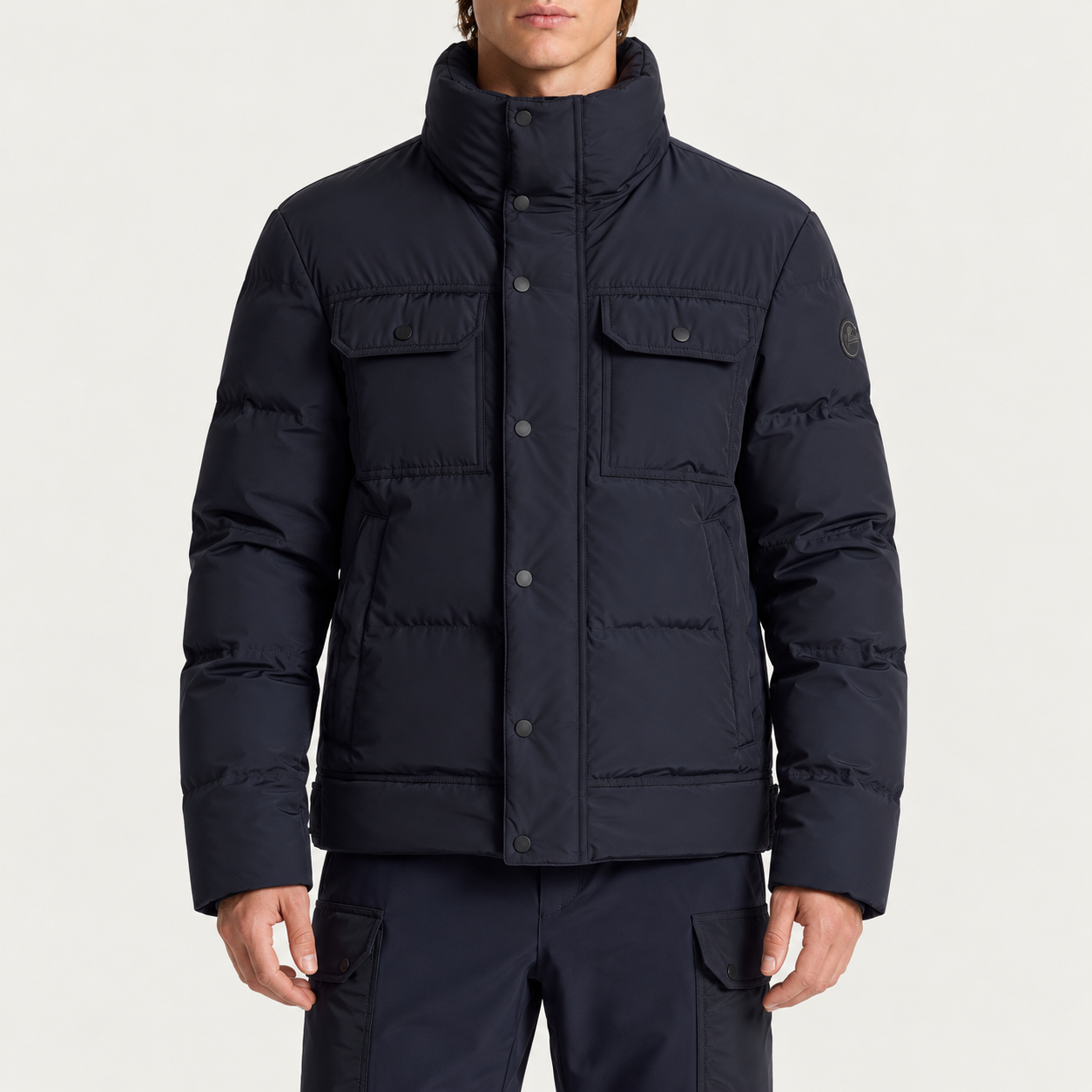 Fusalp men's Carlo Ski Jacket in Marin, front view on model.