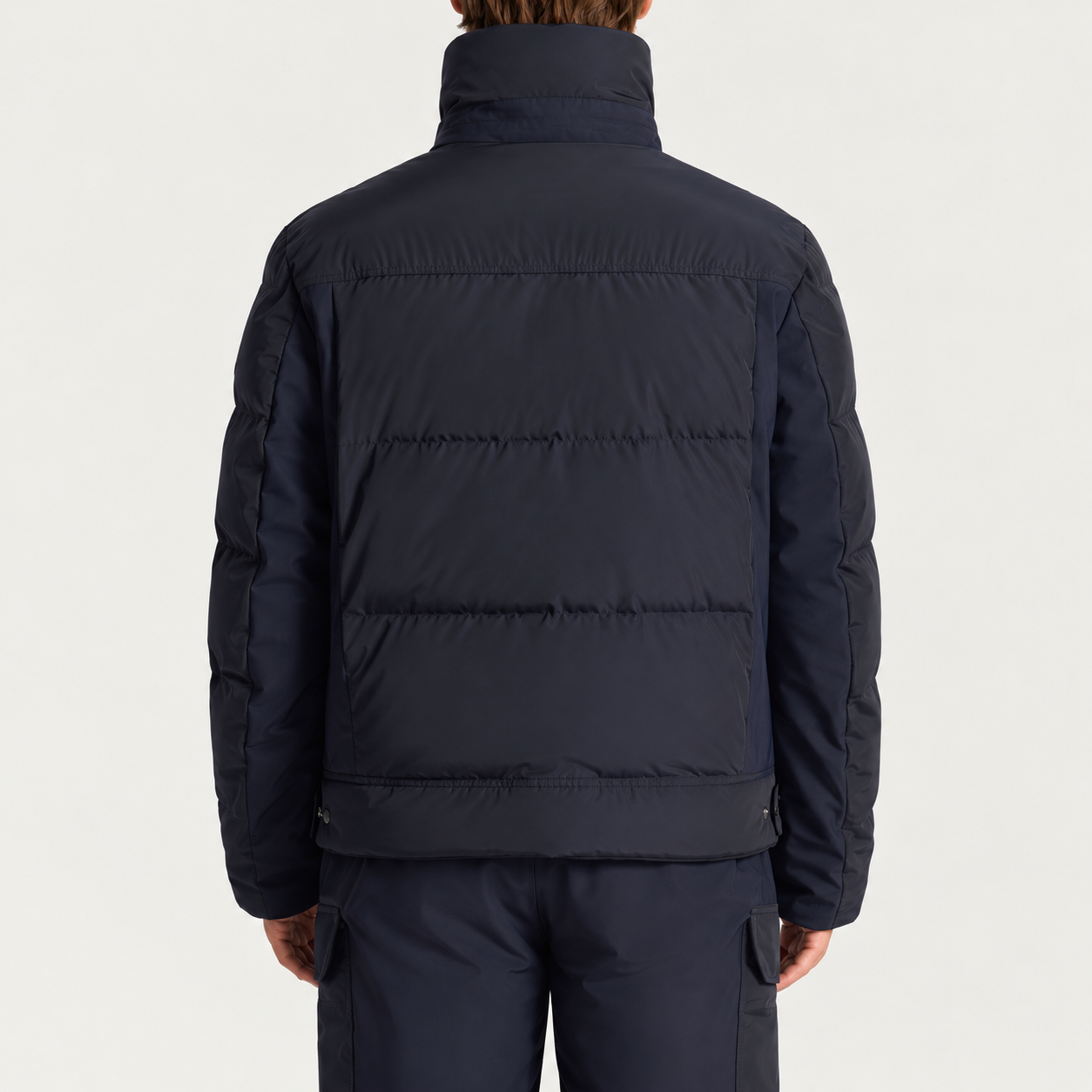 Fusalp men's Carlo Ski Jacket in Marin, back view on model.