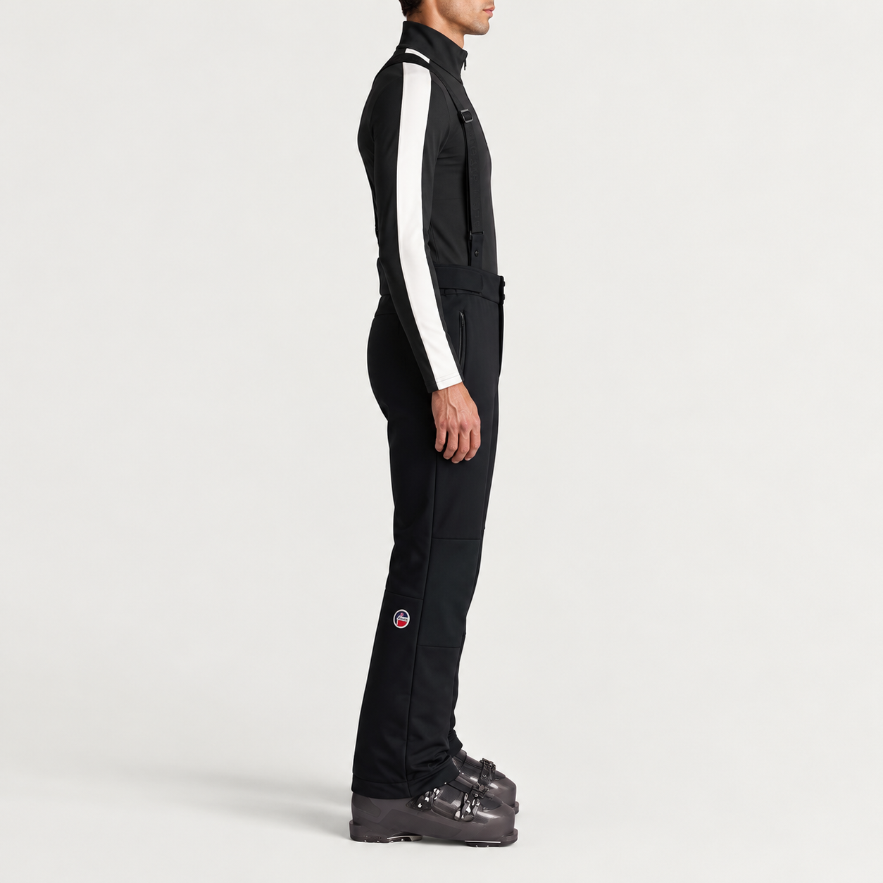 Fusalp men's Franz IV Ski Pants in Black, side view on model.