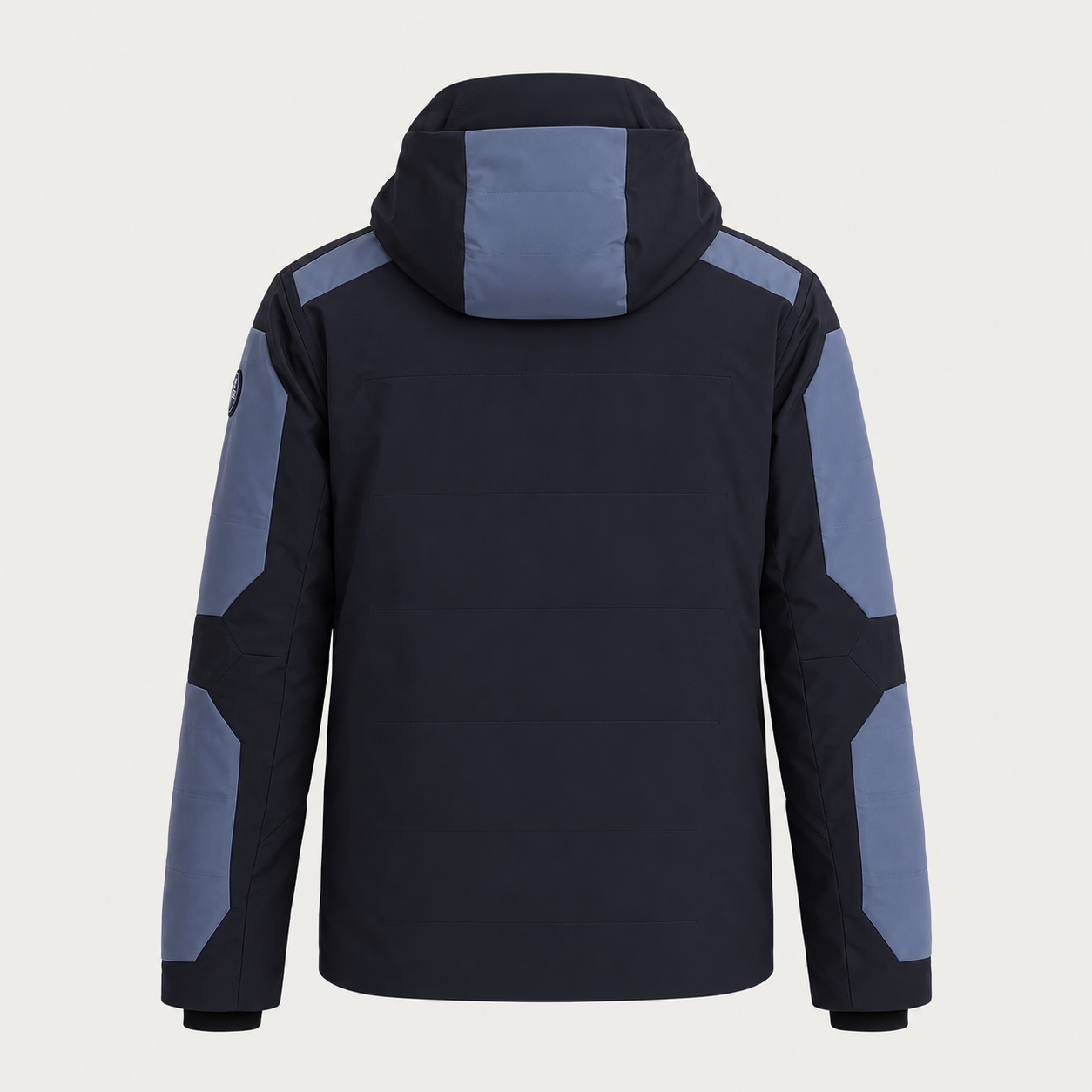 Fusalp men's Lirsan Ski Jacket in Black/Grey Sea, back product view.