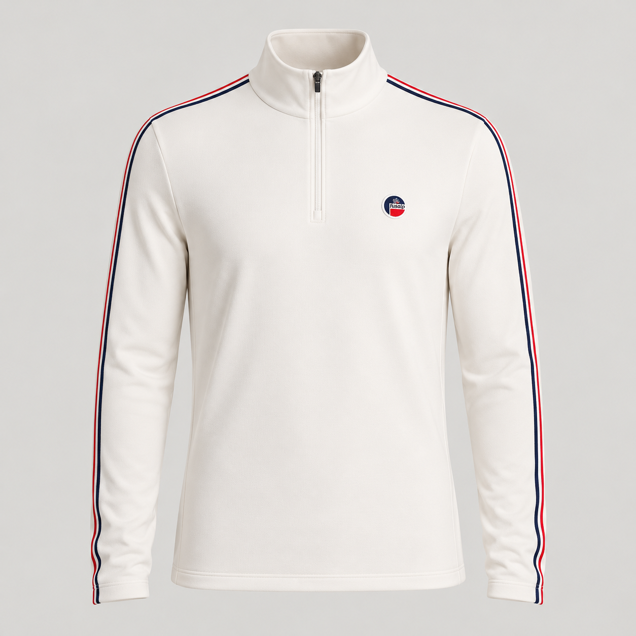 Fusalp men's Mario III Midlayer in White, front product view.