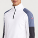Fusalp men's Pravio Midlayer in White, close-up of fabric and design.