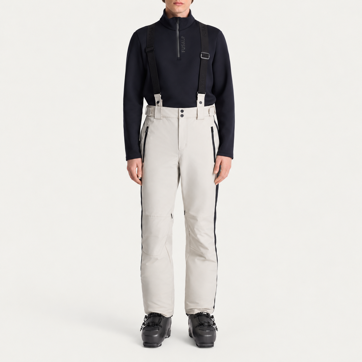 Fusalp men's Ranger Ski Pants in Mastic, front view on model.