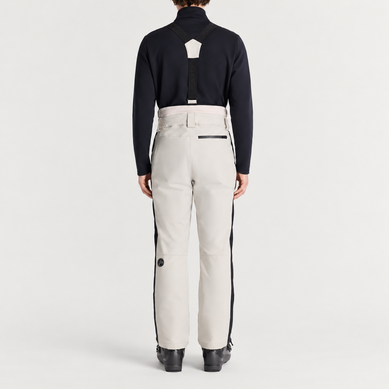 Fusalp men's Ranger Ski Pants in Mastic, back view on model.