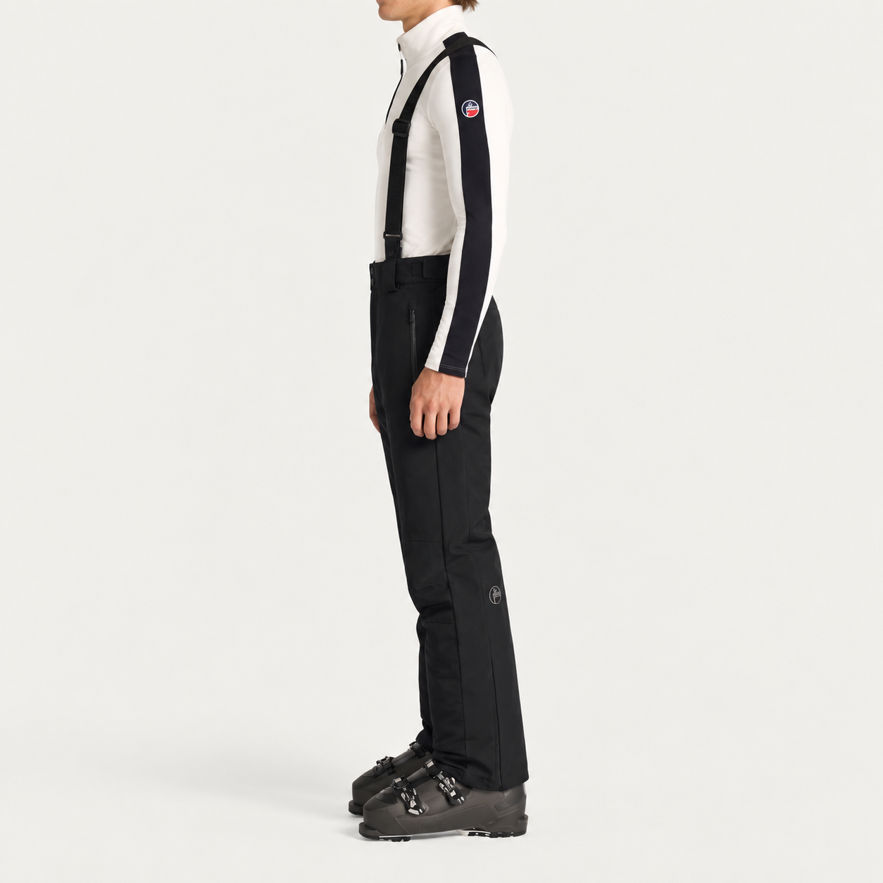 Fusalp men's Ranger Ski Pants in Noir, side view on model.