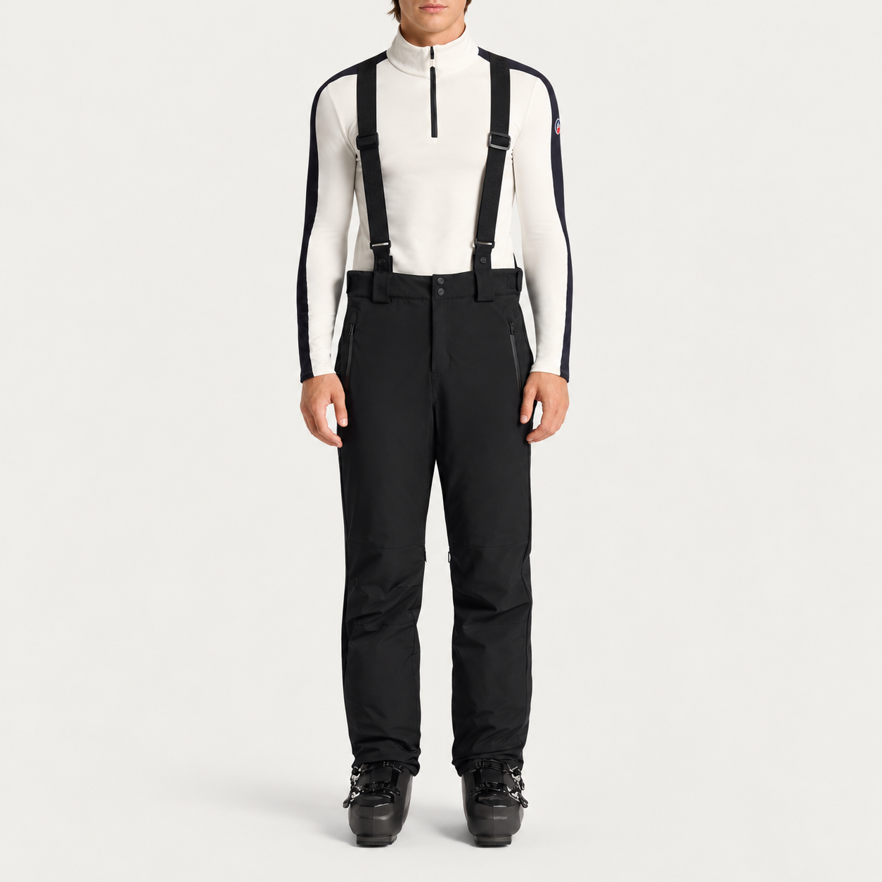 Fusalp men's Ranger Ski Pants in Noir, full outfit on model.