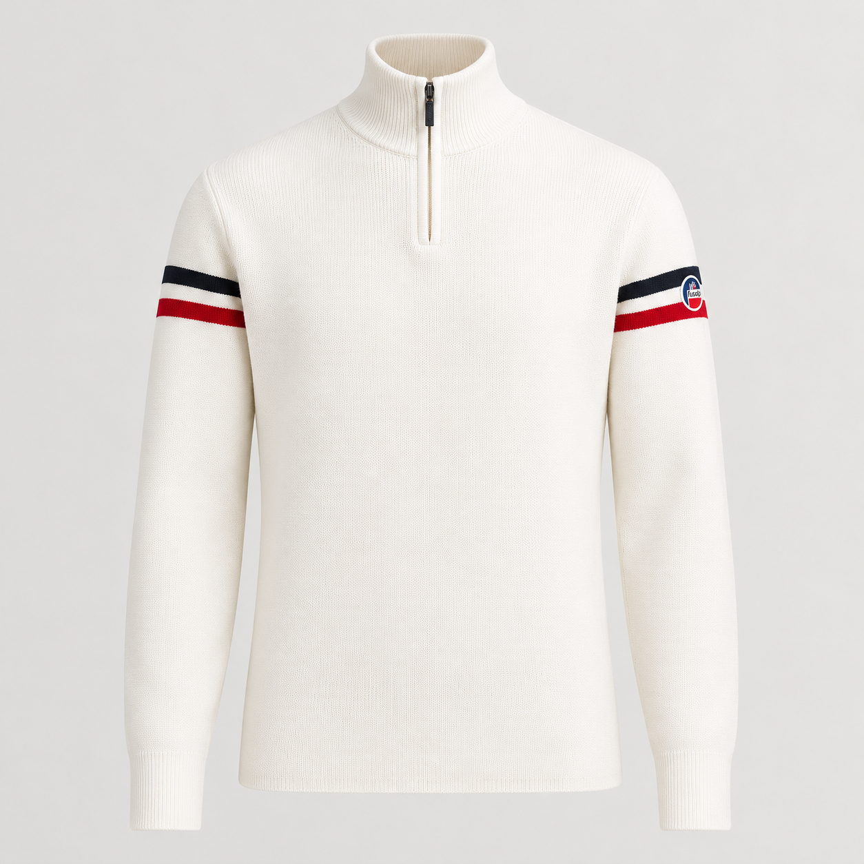 Fusalp men's Wengen IV Sweater in White, front product view.