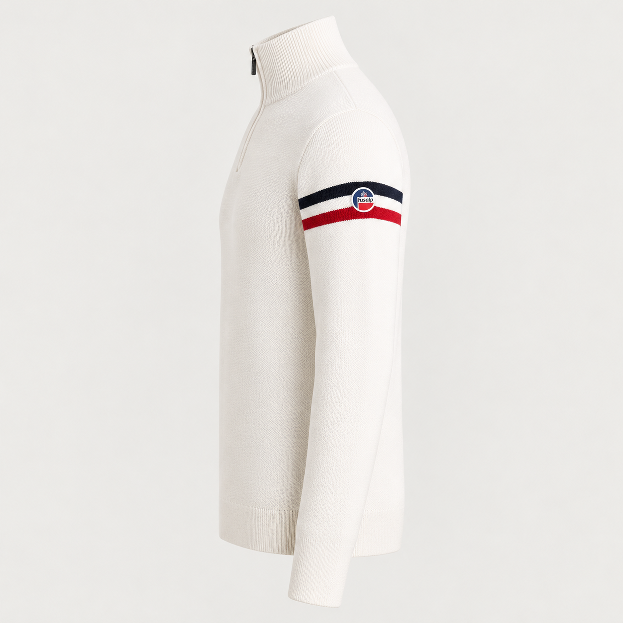 Fusalp men's Wengen IV Sweater in White, side product view.
