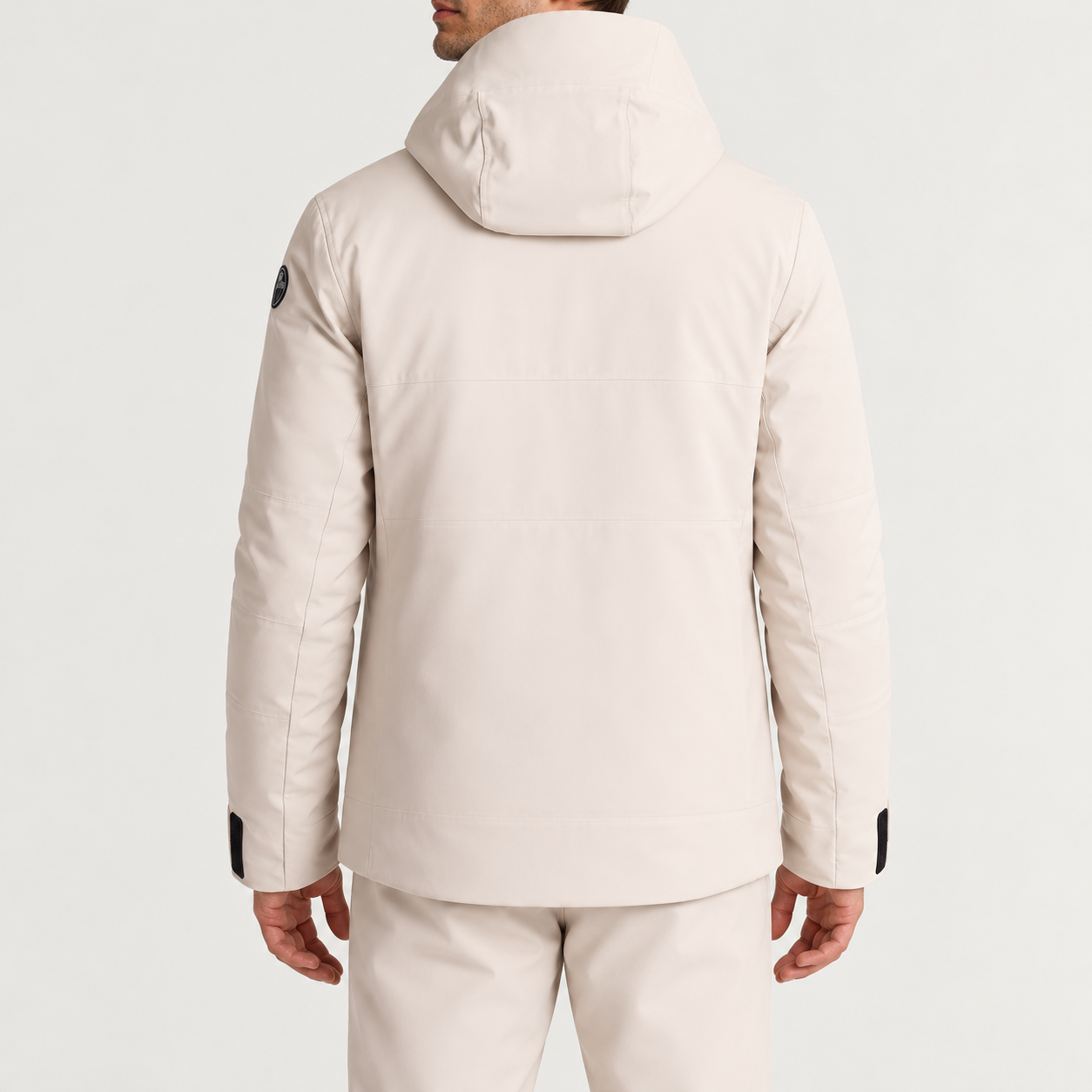 Fusalp men's Yohan Ski Jacket in Mastic, back view on model.