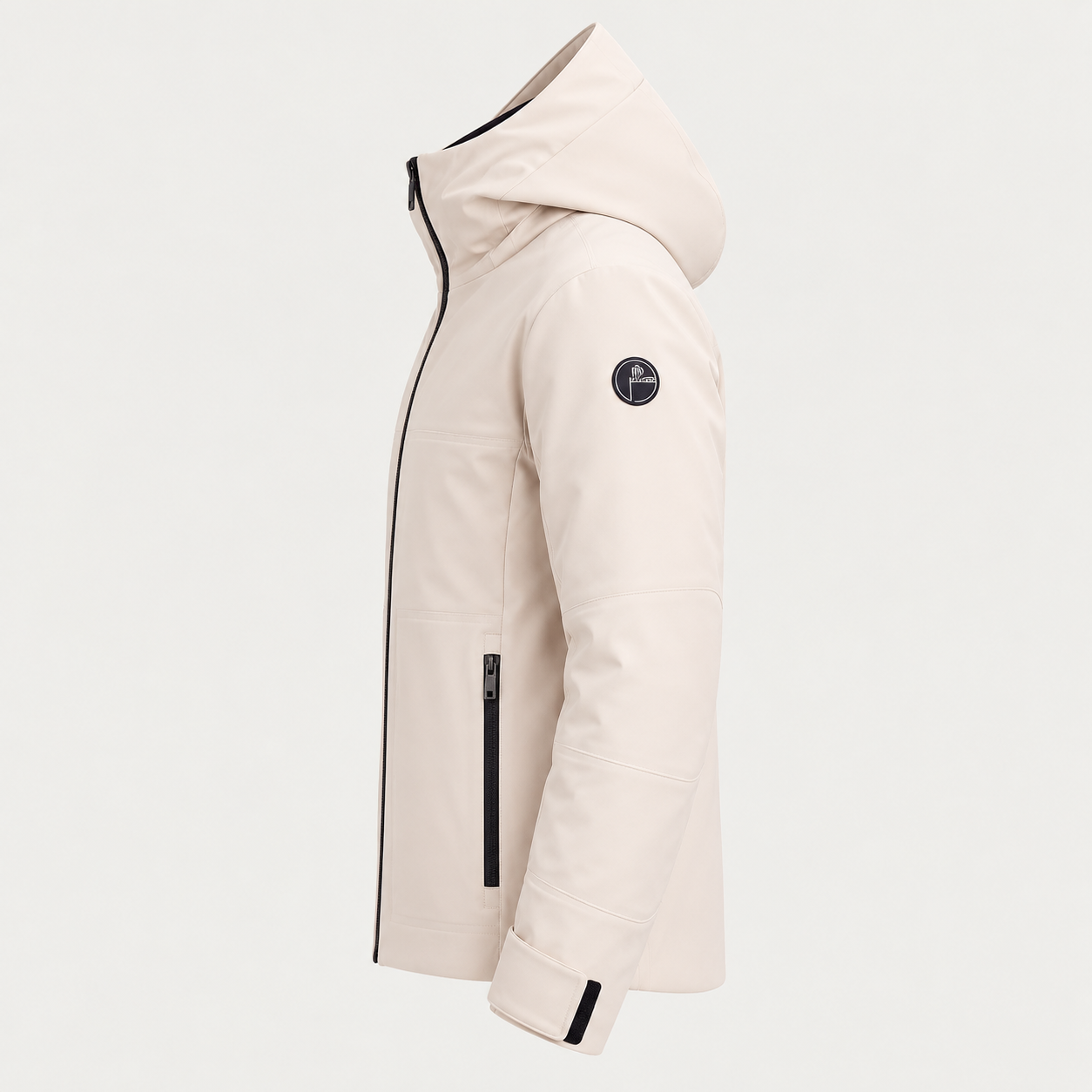 Fusalp men's Yohan Ski Jacket in Mastic, side product view.