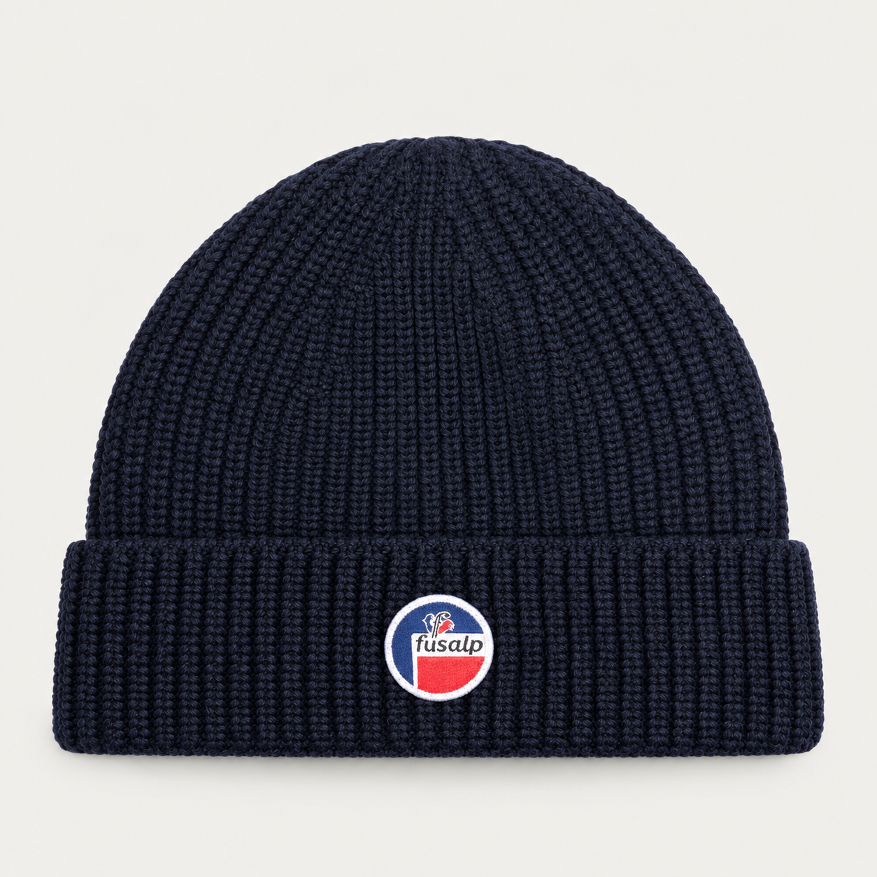 Fusalp unisex Cosmic Beanie in Navy, front product view.