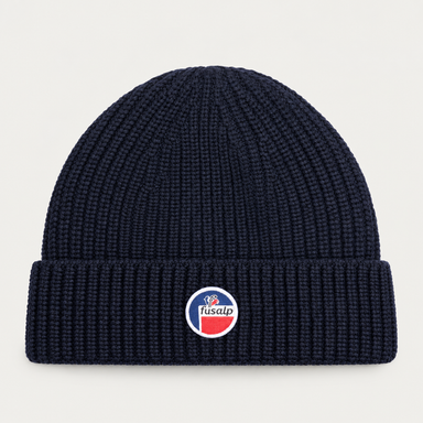 Fusalp unisex Cosmic Beanie in Navy, front product view.