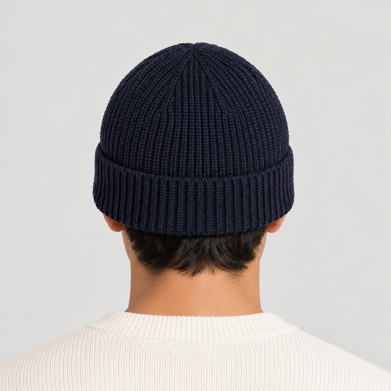 Fusalp unisex Cosmic Beanie in Navy, view on male model.