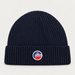 Fusalp unisex Cosmic Beanie in Navy, product view showing knit texture and branding.