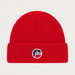 Fusalp unisex Cosmic Beanie in Red, product view showing knit texture and branding.
