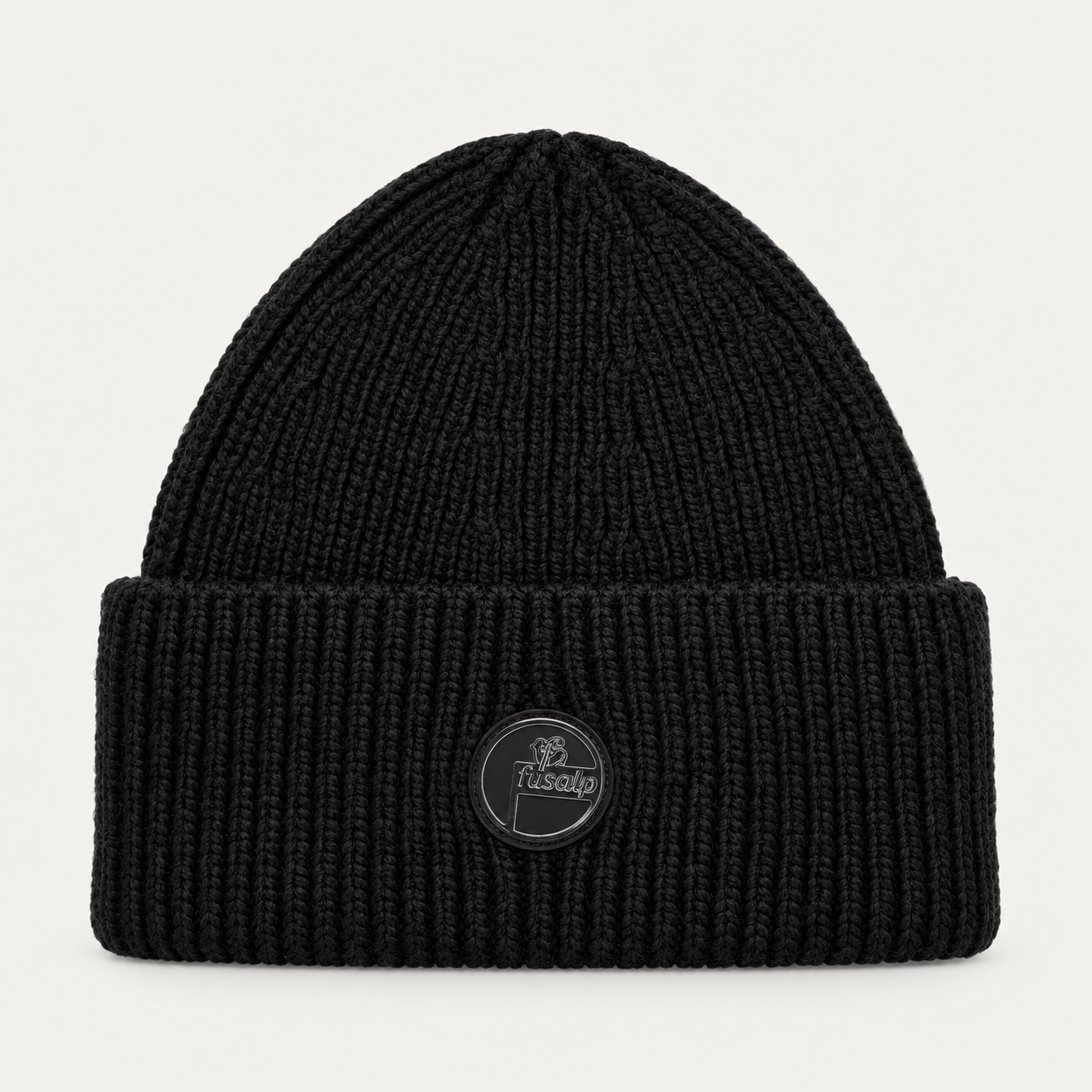 Fusalp unisex Knit II Beanie in Black, front product view.