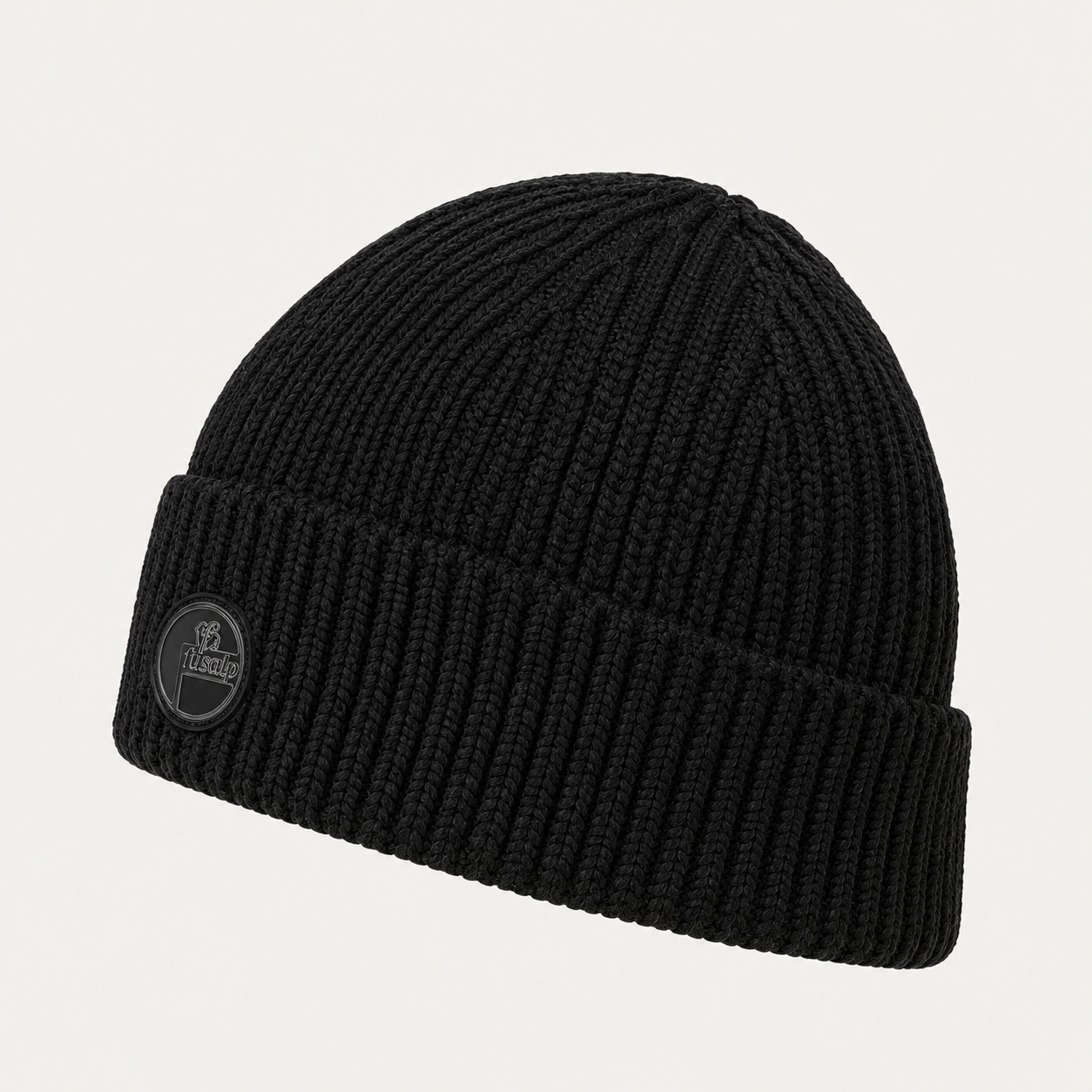 Fusalp unisex Knit II Beanie in Black, side product view.