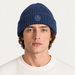 Fusalp unisex Knit II Beanie in Sea Blue, front view on male model.