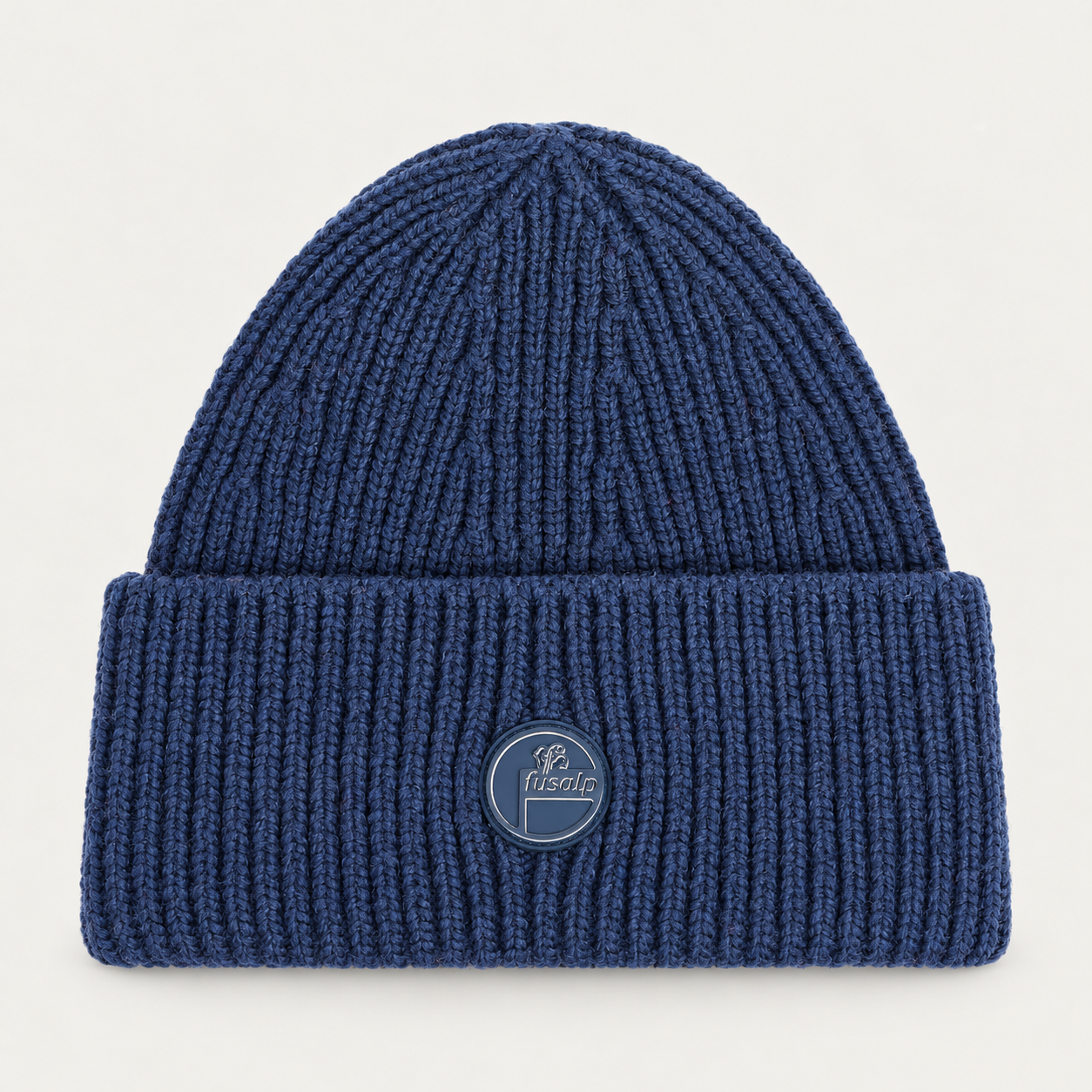 Fusalp unisex Knit II Beanie in Sea Blue, product view showing knit texture and branding.