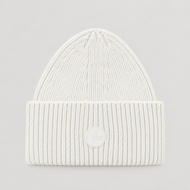 Fusalp unisex Knit II Beanie in White, front product view.