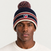 Fusalp unisex Pompon Beanie in Marin, view on male model.