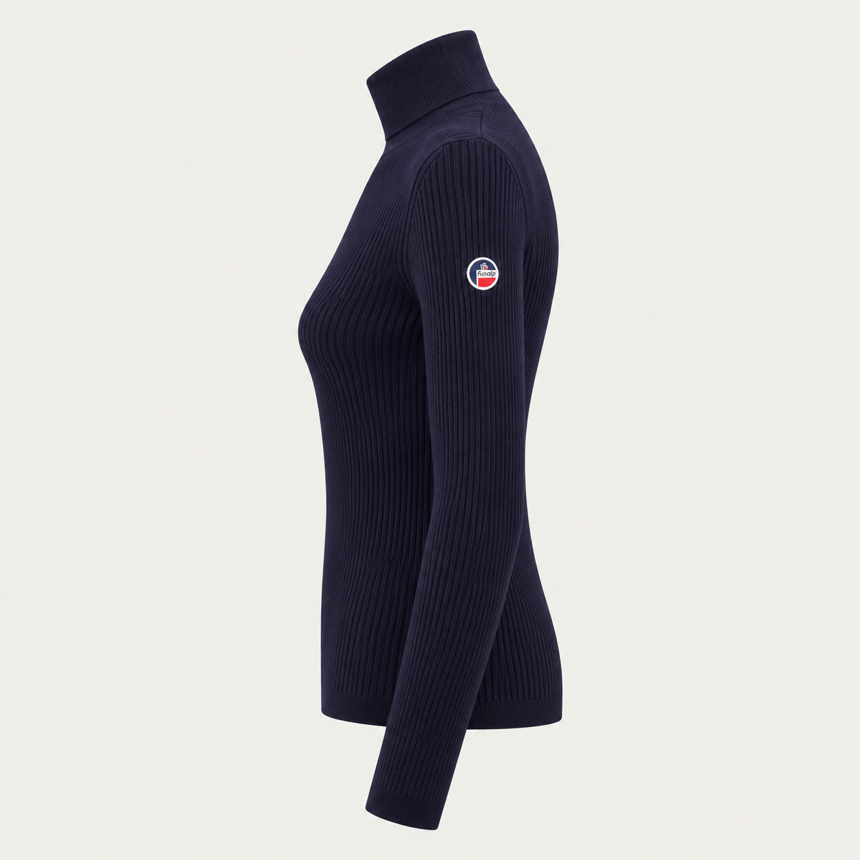 Fusalp women's Ancelle Sweater in Dark Blue, side product view.