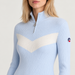 Fusalp women's Andromede Sweater in Cloud Blue, close-up of fabric and design.