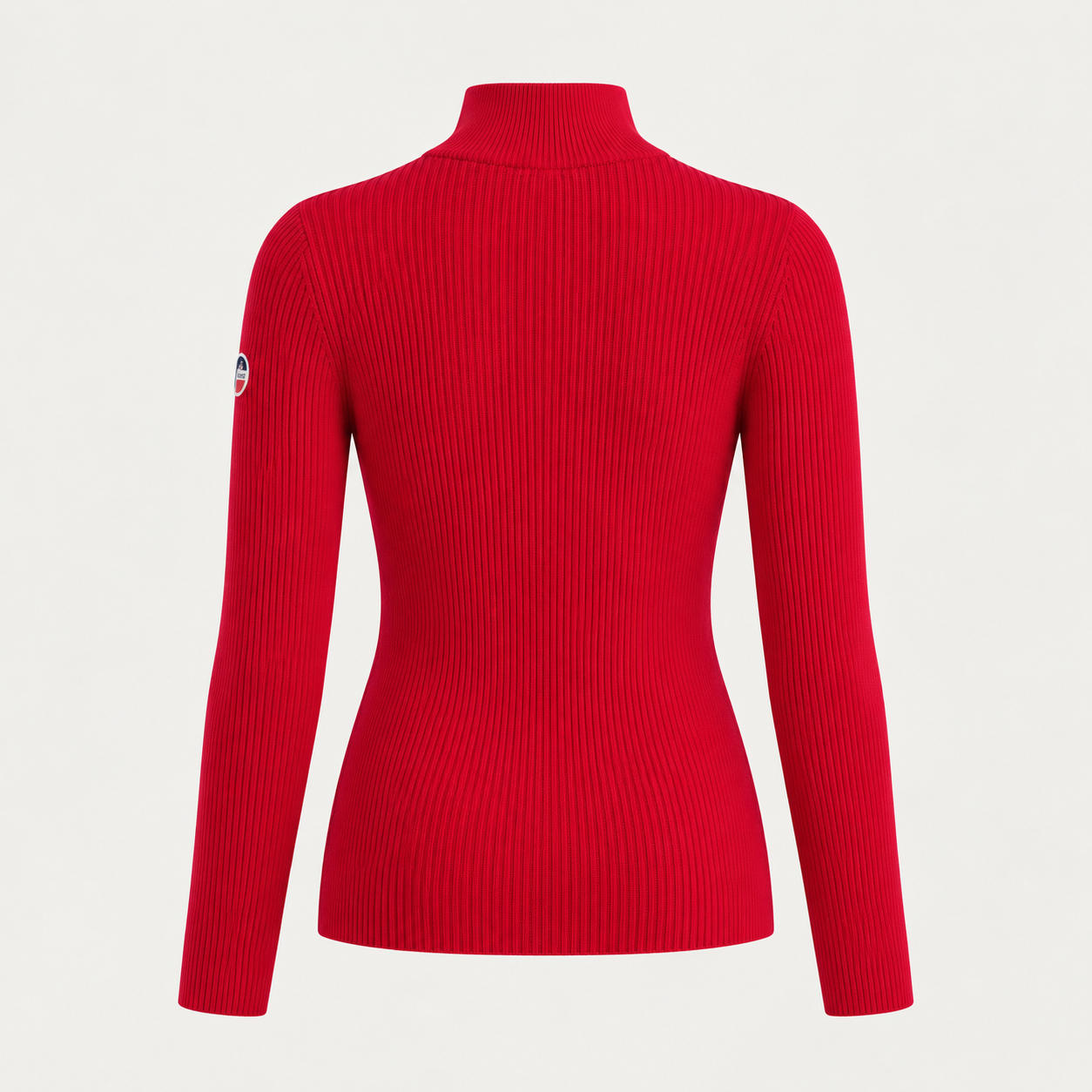 Fusalp women's Andromede Sweater in Racing Red, back product view.
