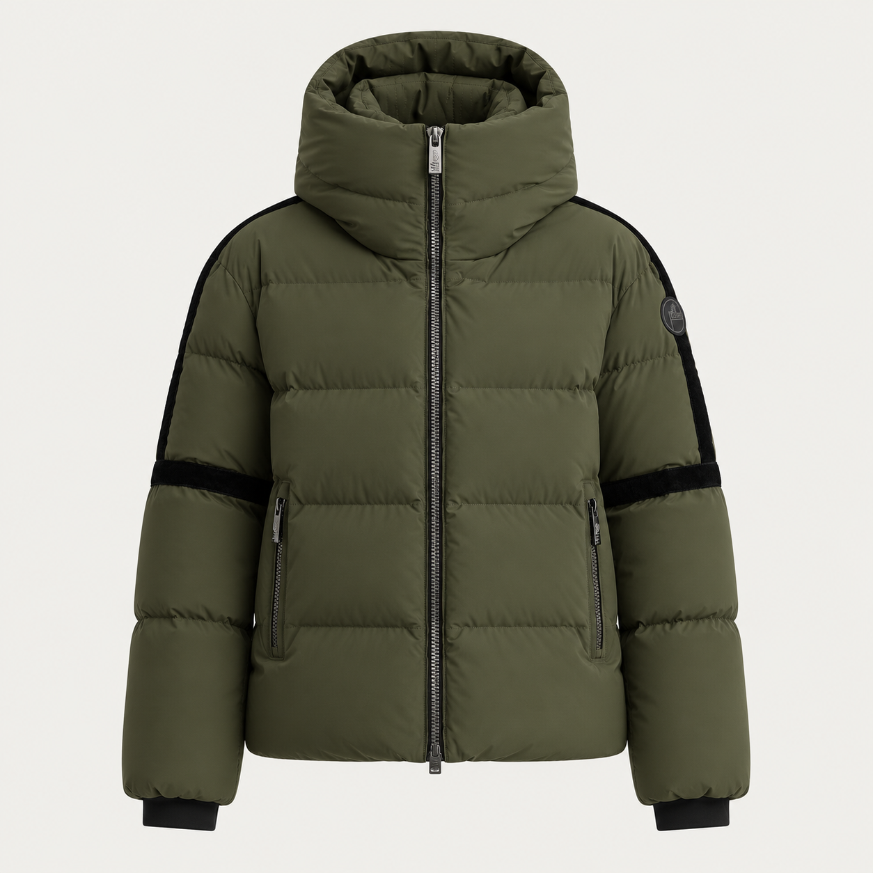 Fusalp women's Barsy II Ski Jacket in Moss Green, front product view.