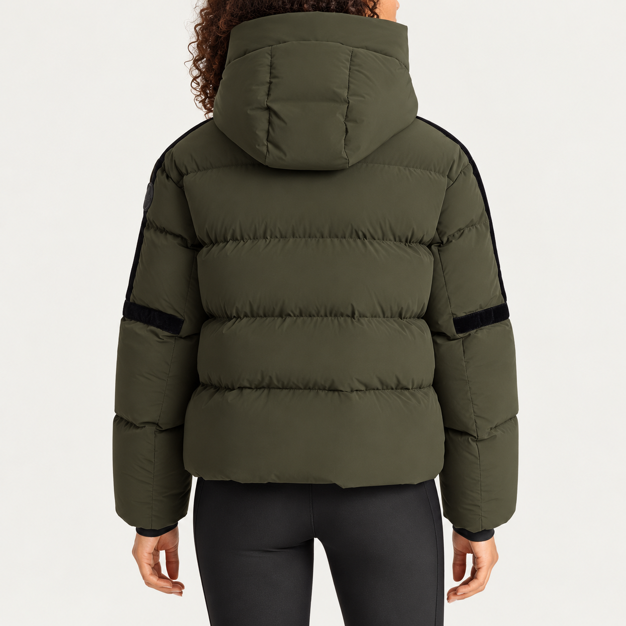 Fusalp women's Barsy II Ski Jacket in Moss Green, back view on model.