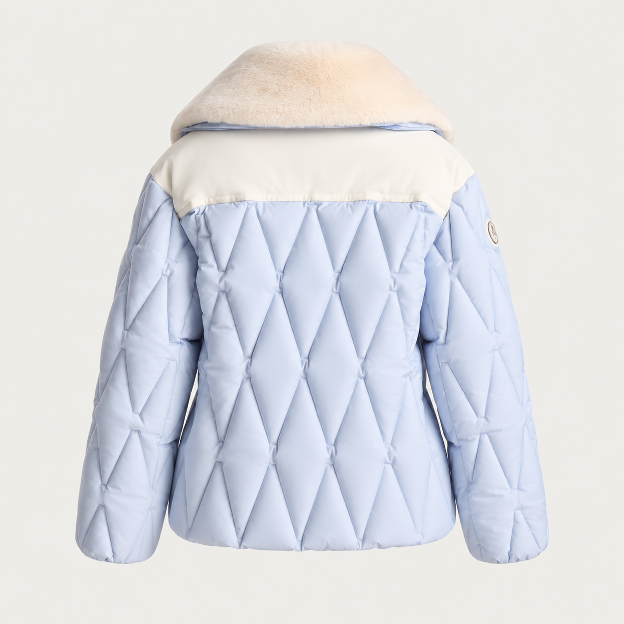 Fusalp women's Beqya Ski Jacket in Nuage, back product view.