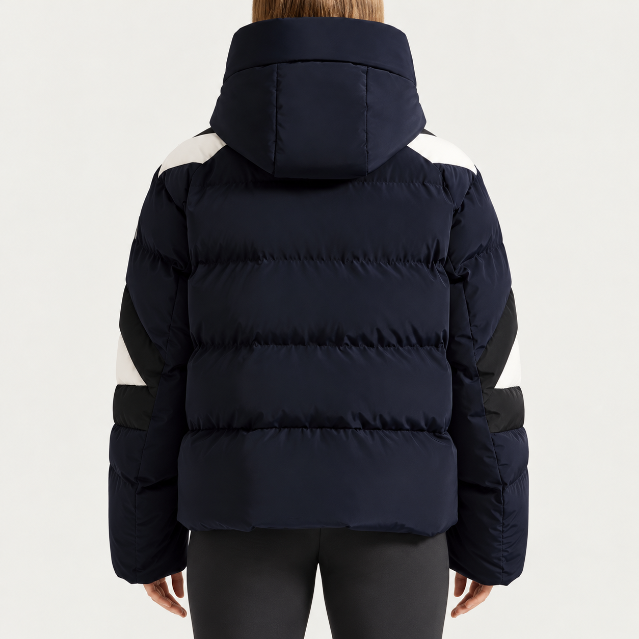 Fusalp women's Charloy Ski Jacket in Navy, back view on model.