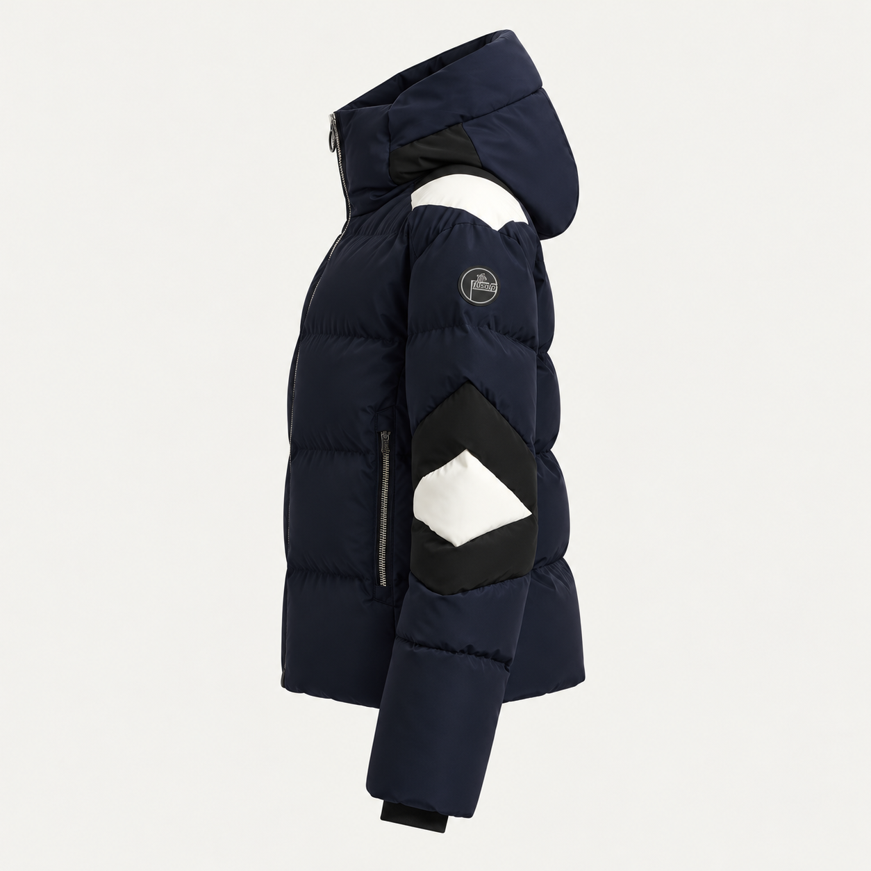 Fusalp women's Charloy Ski Jacket in Navy, side product view.