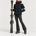 Charloy Ski Jacket in Navy — natural ski pose