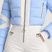 Clarisse Ski Suit in Cloud Blue — zip detail