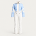 Fusalp women's Clarisse Ski Suit in Cloud Blue, front product view.