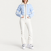 Fusalp women's Clarisse Ski Suit in Cloud Blue, full outfit on model.