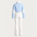 Fusalp women's Clarisse Ski Suit in Cloud Blue, back product view.