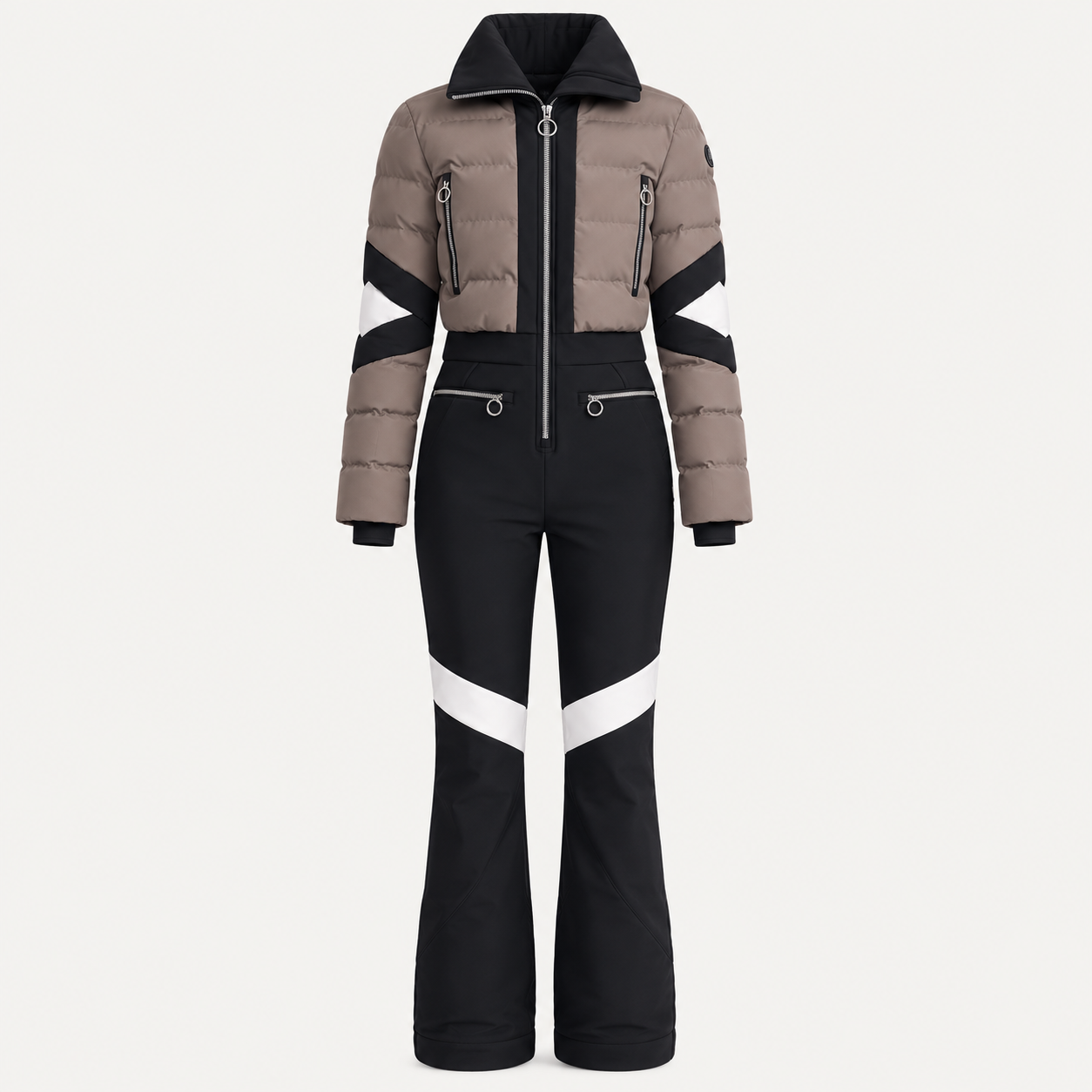 Fusalp women's Clarisse Ski Suit in Falcon/Black, front product view.